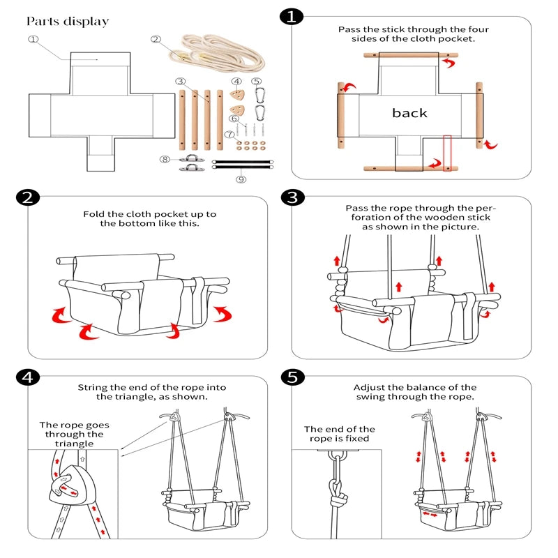 Wooden swing seat Toys Baby Club