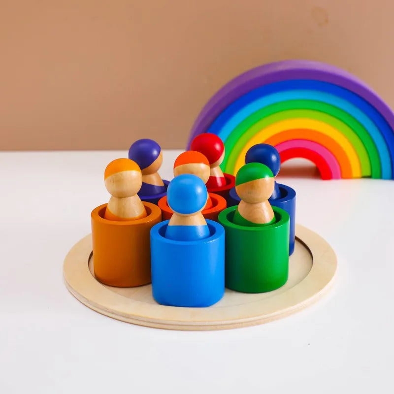 Wooden block peg dolls Toys Baby Club