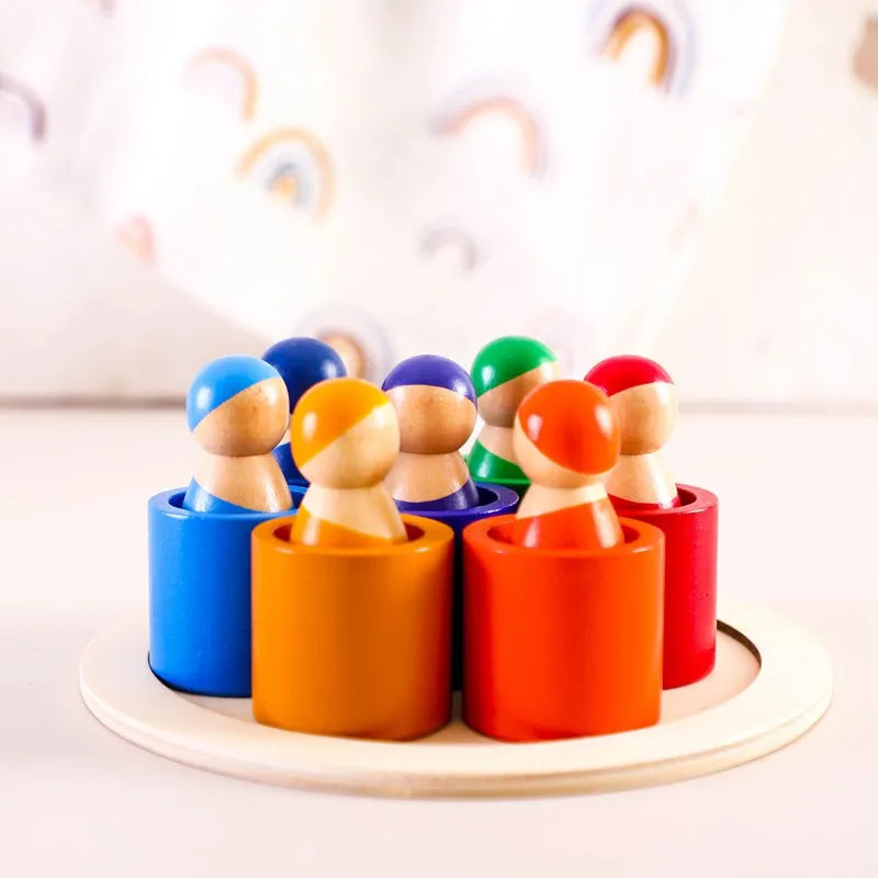 Wooden block peg dolls Toys Baby Club