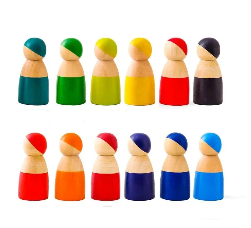 Wooden block peg dolls Toys Baby Club